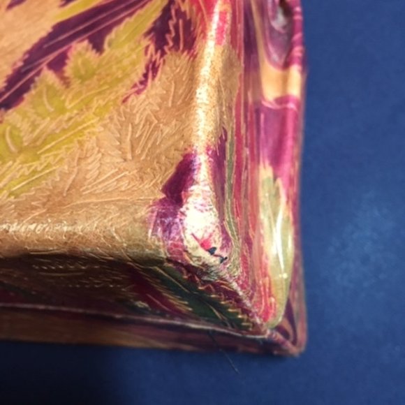 Leather w/ Leopard Safari Embossed Dyed Shantiniketan Stand Up Handbag - Picture 14 of 14